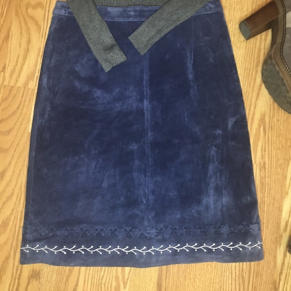 Arden B Blue Genuine - Leather Skirt - Picture 2 of 9